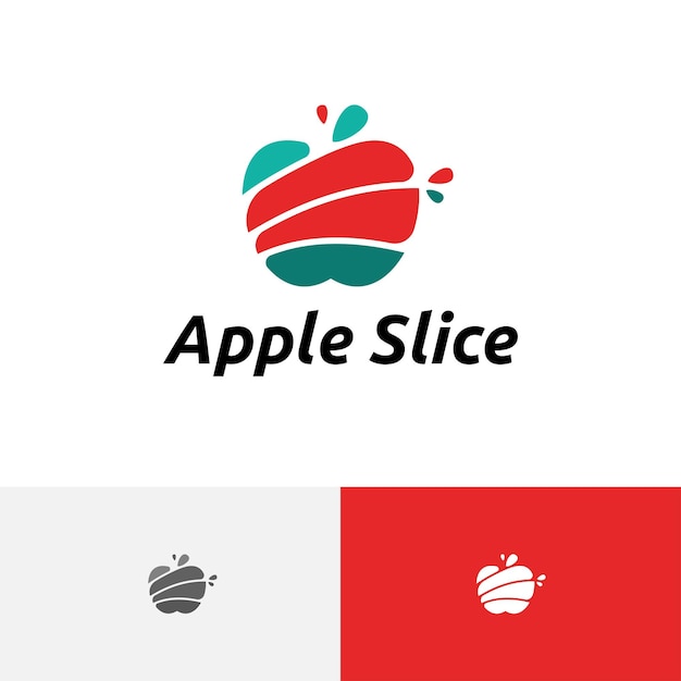 Apple Slice Splash Fresh Fruit Juice Logo