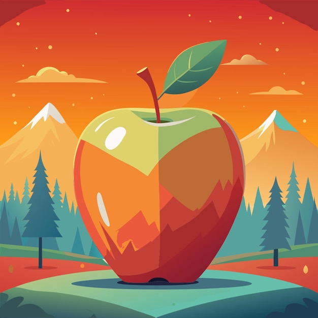 Vector apple vector illustration flat 2