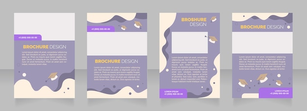 Apply for undergraduate institution blank brochure layout design. Vertical poster template set with empty copy space for text. Premade corporate reports collection. Editable flyer paper pages