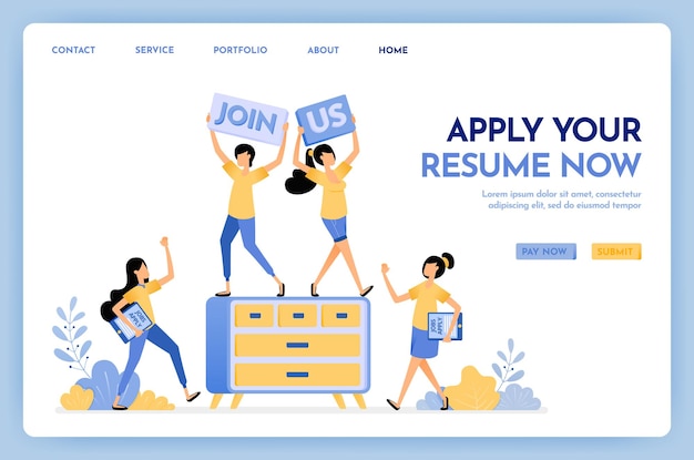 Apply your resume now landing page