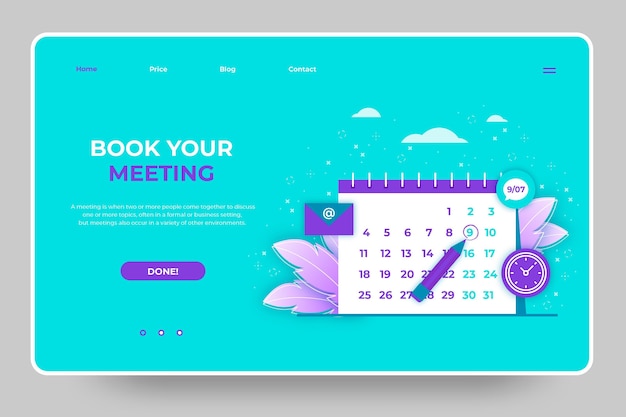 Appointment booking landing page template