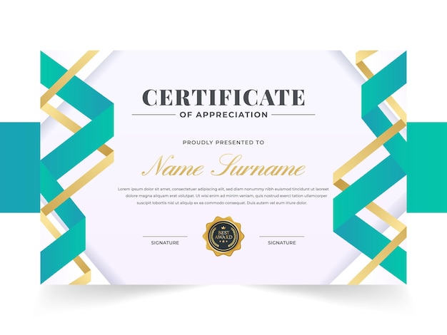 Appreciation amp Achievement Certificate Template Design in Eight Options