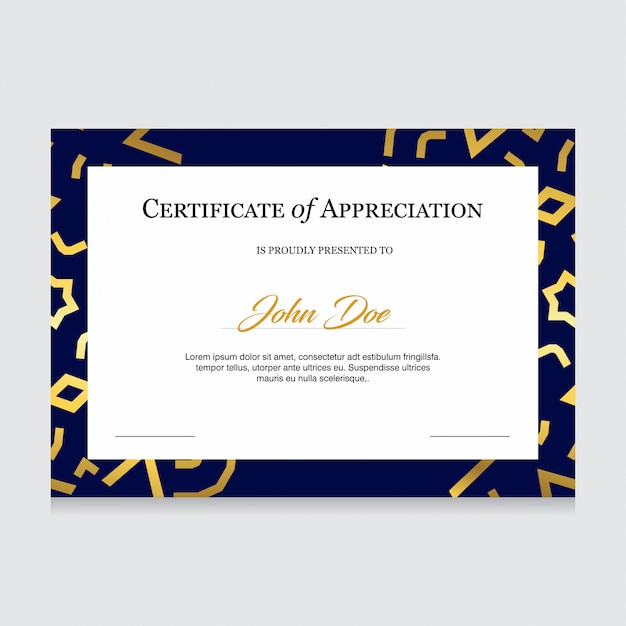 Appreciation certificate