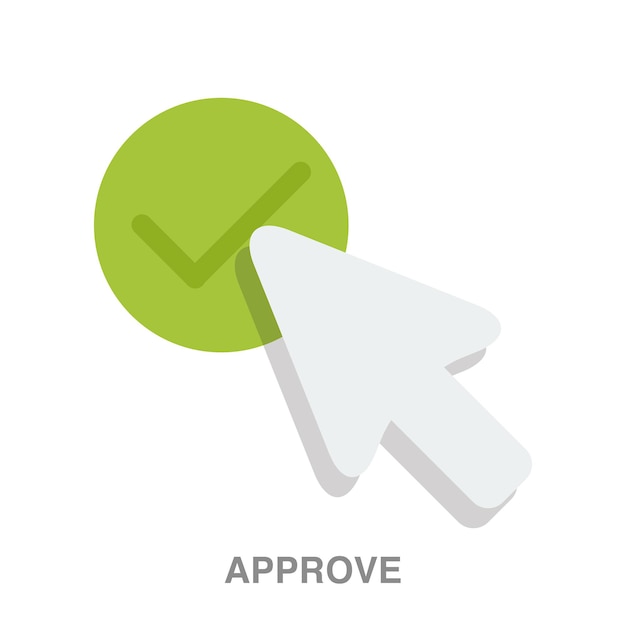 Approve button illustration on transparent background