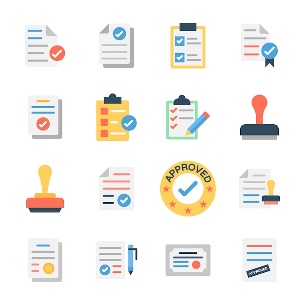 Approved Document and Document Verification Icons