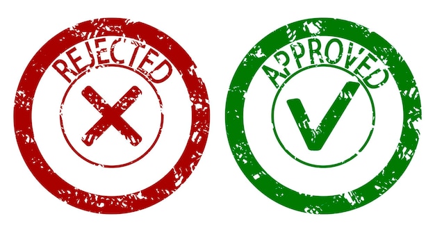 Approved and rejected rubber stamp