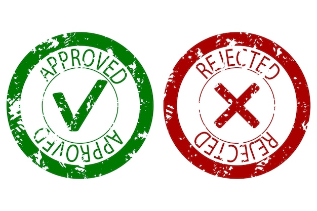 Approved and rejected stamp seal color