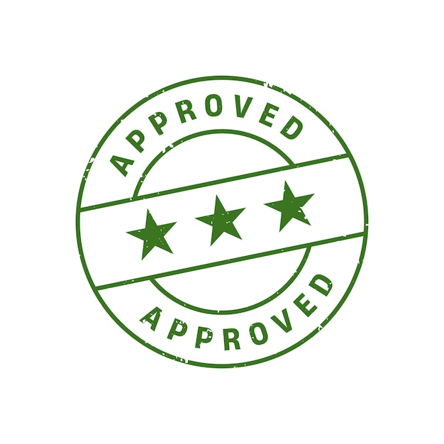 Approved Stamp Approved Round Sign With Ribbon