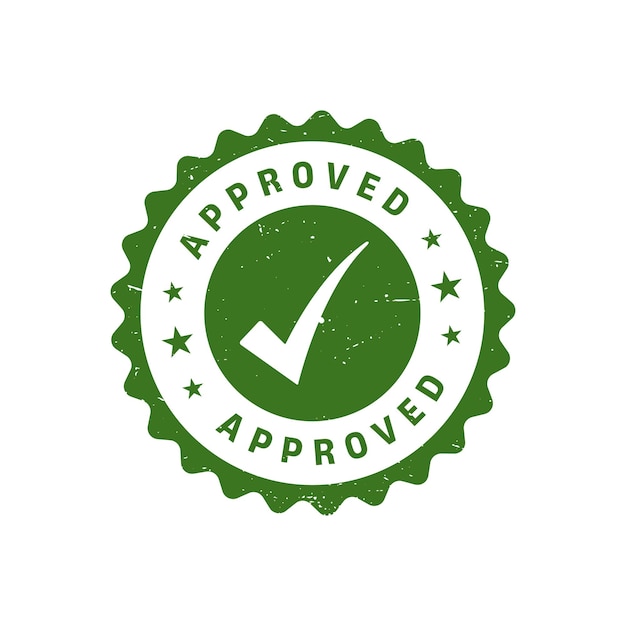 Approved Stamp Approved Round Sign With Ribbon