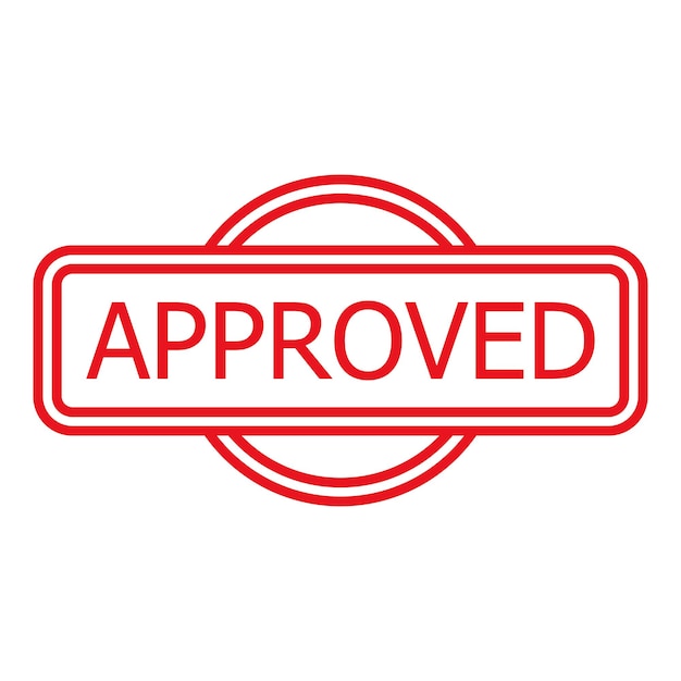 approved stamp design accept label sign and symbol