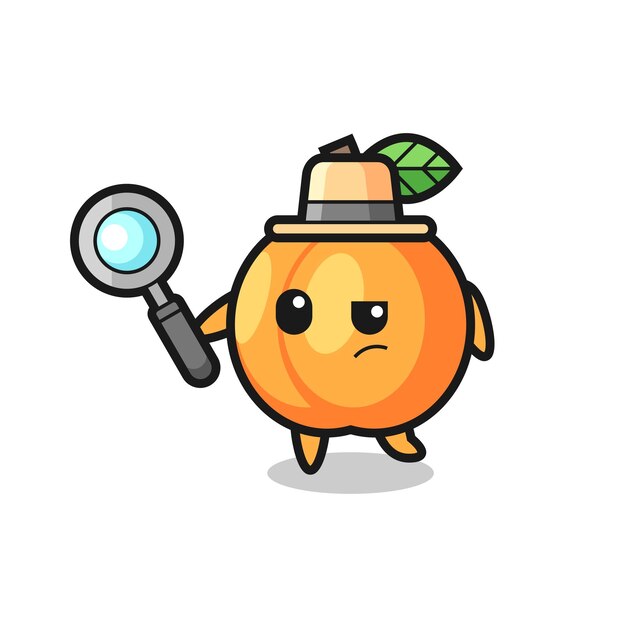 Apricot detective character is analyzing a case cute style design for t shirt sticker logo element