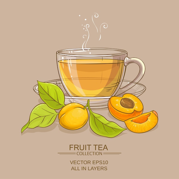 Apricot tea illustration