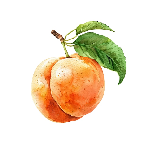 apricot vector illustration in watercolour style