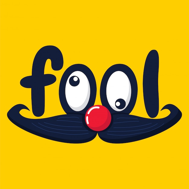 April fool's day vector funny face graphic