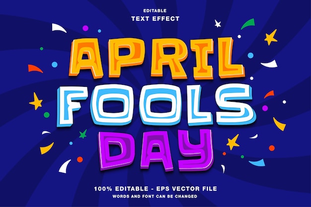 April Fools Cartoon 3D Editable Text Effect