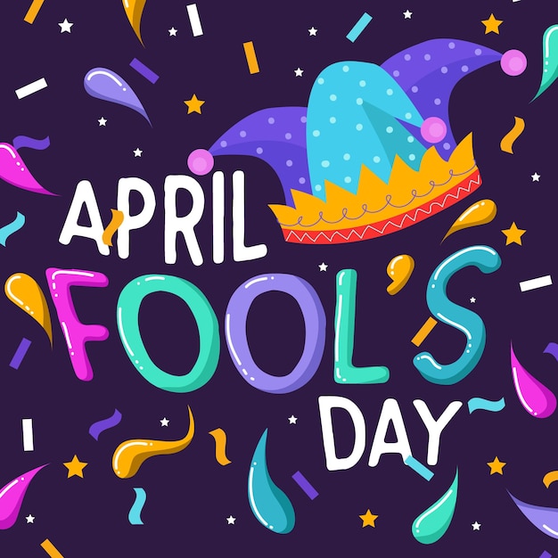 April Fools Day greeting card Vector illustration