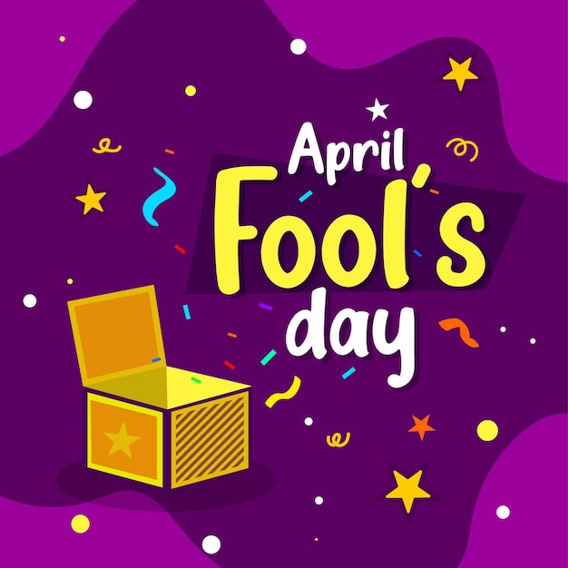 April fools day typography vector background