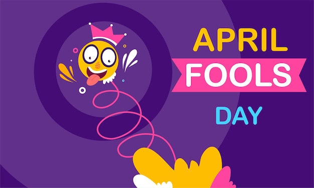 April fools day with funny prank illustration vector background design for april fools day event