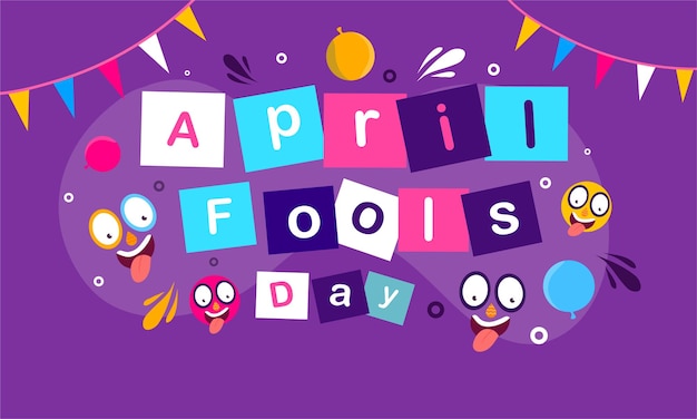 Vector april fools day with funny prank illustration vector background design for april fools day event