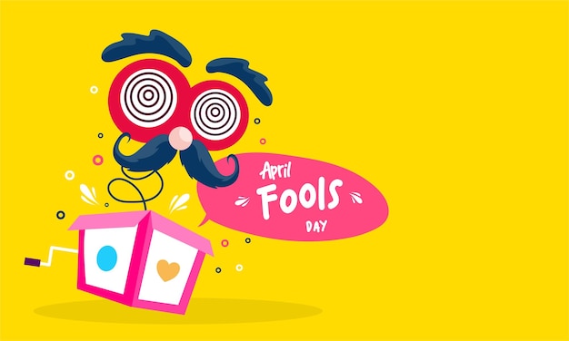 Vector april fools day with funny prank illustration vector background design for april fools day event