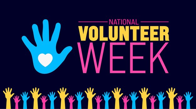 April is National Volunteer Week background template Holiday concept use to background banner