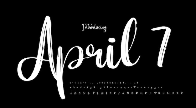 April postcard wedding alphabet poster catalog invitation font and number decorative serif fonts fa