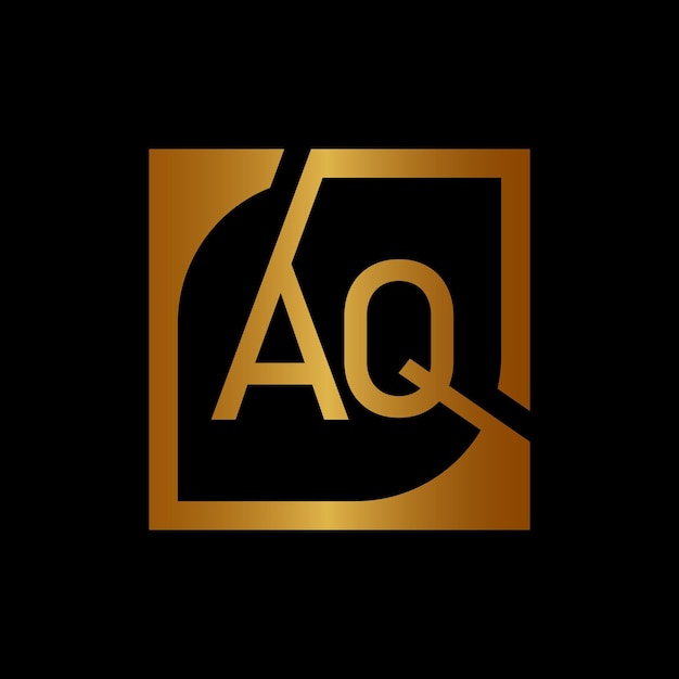 AQ Logo Design Template Vector With Square Background