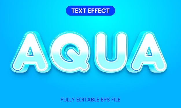 Aqua 3d editable text effect