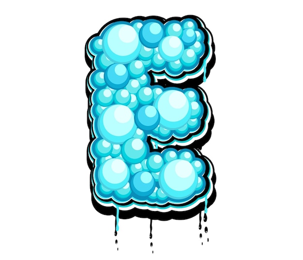 Aqua Bubble E Letter Vector Logo