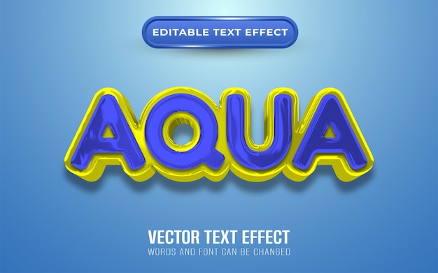 Aqua editable text effect liquid style