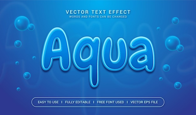 Aqua Editable Vector Text Effect