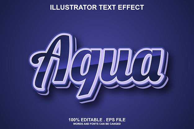 aqua text effect editable