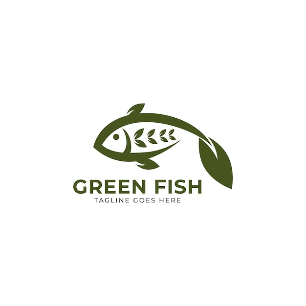 Aquaponic Farming Fish and Leaf Logo Template.