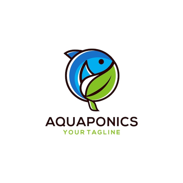 Aquaponics Logo Stock Vector Template