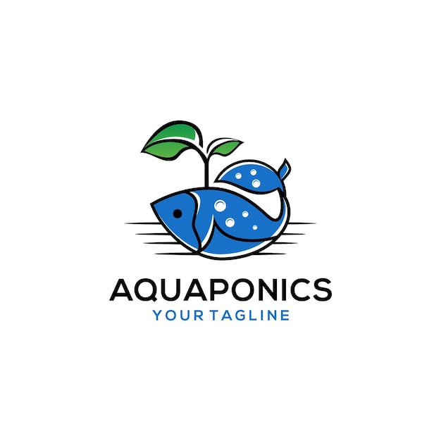 Aquaponics Logo Stock Vector Template