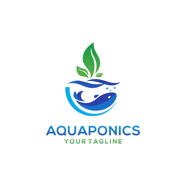 Aquaponics Logo Stock Vector Template