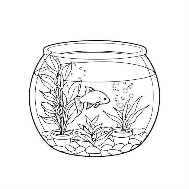 Aquarium Coloring page vector