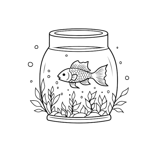 Aquarium Coloring page vector