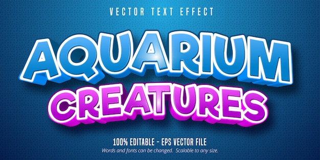 Aquarium creatures text, under the sea style editable text effect