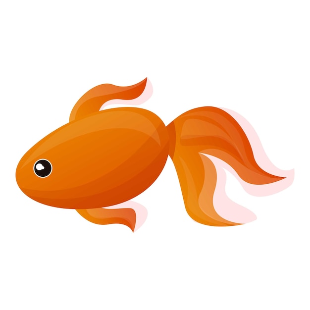 Aquarium gold fish icon Cartoon of aquarium gold fish vector icon for web design isolated on white background