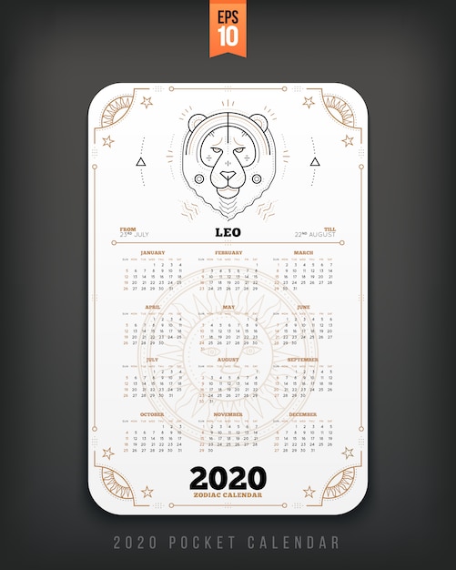 Aquarius  year zodiac calendar pocket size vertical layout Black color  style  concept illustration