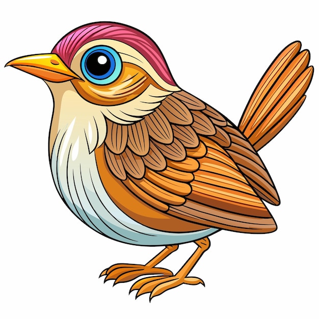 Aquatic Warbler bird learns vector kawaii