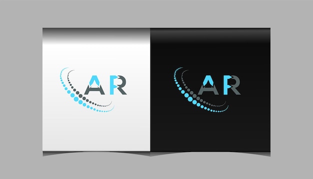 AR creative initials letter logo design with vector graphic