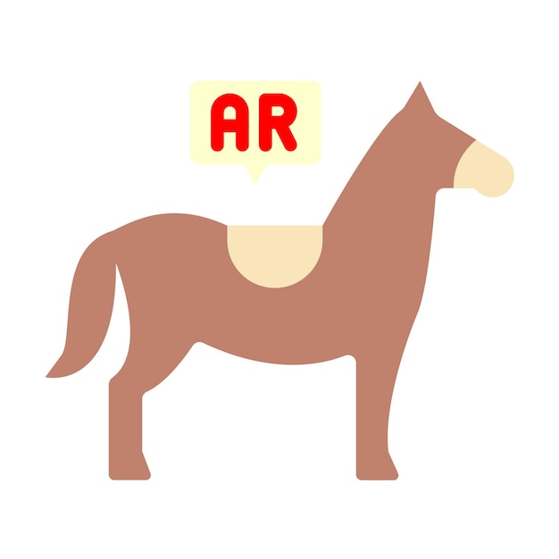 Ar Horse Riding Icon Style