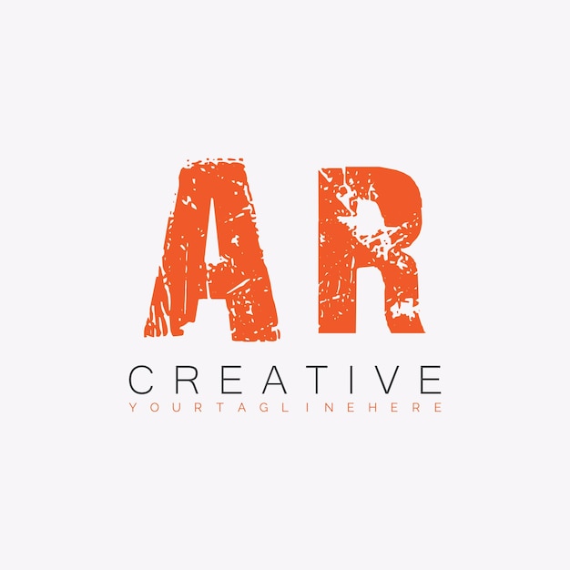 AR initial monogram logo with letter creative design