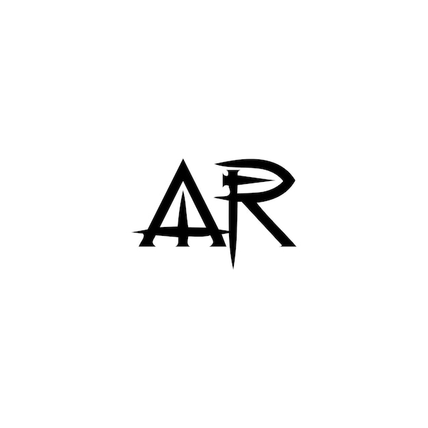 AR monogram logo design letter text name symbol monochrome logotype alphabet character simple logo