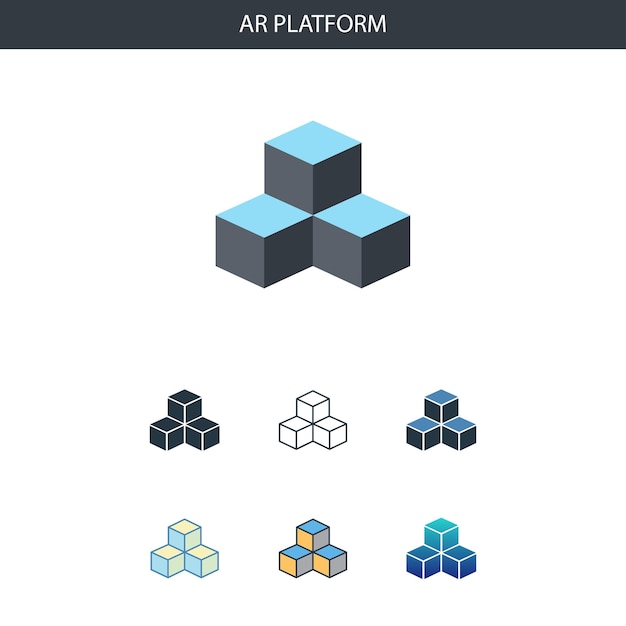 AR platform concept all styles simple icon shape. Simple flat illustration. AR platform concept symbol line design from Augmented reality set. Can be used for web UI/UX