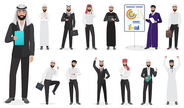 Arab Businessman man Character poses