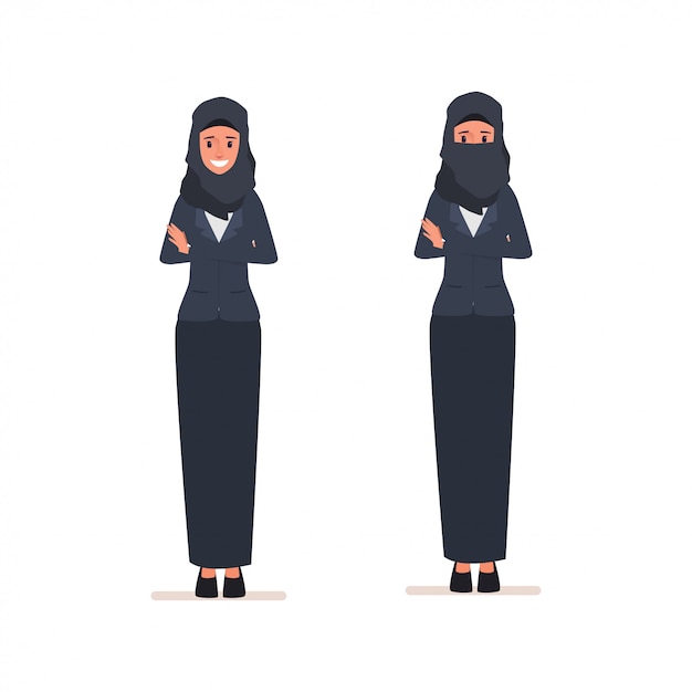 Arab women character or Muslim arabian dress. 