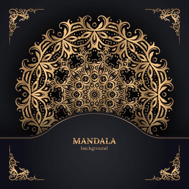 Arabesque golden mandala islamic background Premium Vector